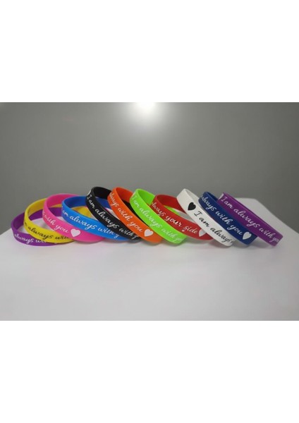 Always By Your Side (Her Zaman Yanında) Yazılı Silikon Çift Bilekliği – Sevgiliye Romantik Hediye