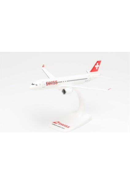 613323 1/200 Ölçek, Airbus A220-300 Swiss International Air Lines, Sergilemeye Hazır Model Yolcu Uçağı