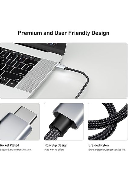 USB C - HDMI 3 Ayaklı Kablo [4K@60Hz, Alüminyum Kabuk, Naylon Örgülü], Thunderbolt 3/4/5 iPhone 15 Pro/max, MacBook Pro/air 2023, iPad Pro, Surface Book 2, Galaxy S23 ve Daha Fazlası ile Uyumlu indirimleri