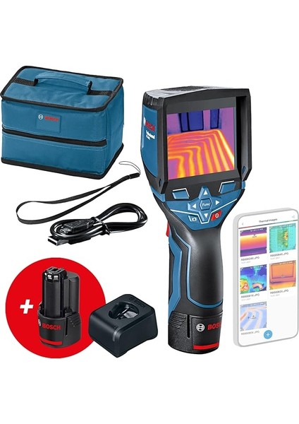 Professional Gtc 400 C + Taşıma Çantası (2X12V Akü + Şarj Cihazı, Çalışma Aralığı: -10 °c Ila +400 °c, Çözünürlük: 160 x 120 Piksel, Mobil Uygulama Fonksiyonu,taşıma Çantası)-Amazon Exclusive