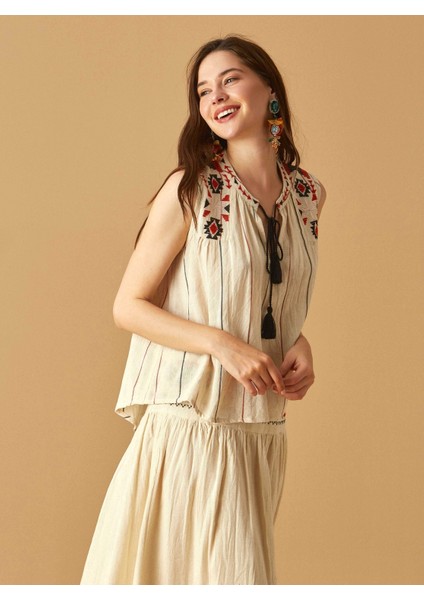 Bel Detaylı Etek Krem Y1861103_047 modelleri