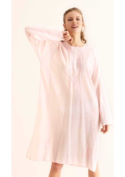 İşlemeli Açık Günlük Elbise Pembe Y9962103_038 fırsatları
