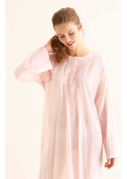İşlemeli Açık Günlük Elbise Pembe Y9962103_038