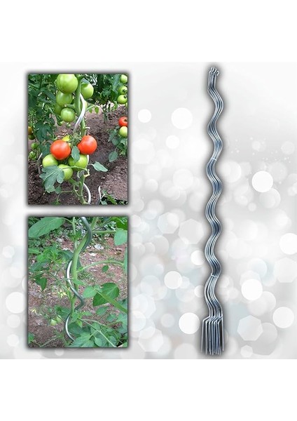 Group 10 Adet 150 cm Metal Spiral Bitki Destek Çubuğu Fidan Bağlama Teli ve Çiçek Teli