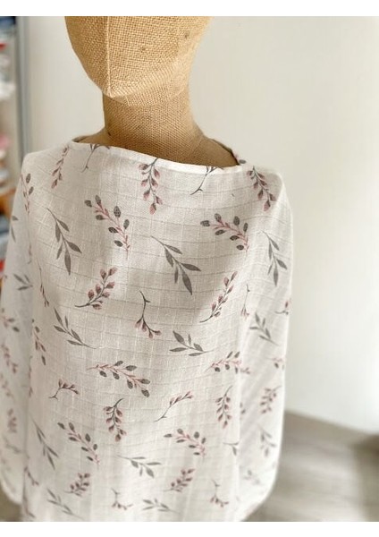 Pembe Çiçekli Dallar Müslin Emzirme Önlüğü fiyatları