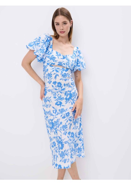 Karoi̇ Straplez Karpuz Kol Regular Fit Açik Mavi̇ Renk Elbise