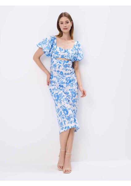 Karoi̇ Straplez Karpuz Kol Regular Fit Açik Mavi̇ Renk Elbise fiyatları