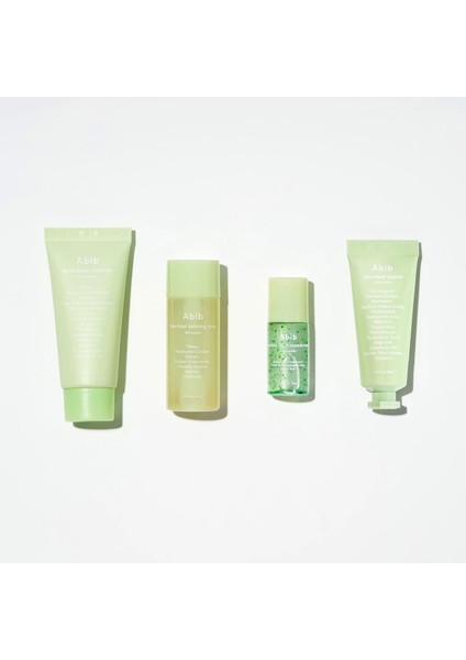 Heartleaf Calming Trial Kit – 4’lü Mini Set (Foam + Toner + Serum + Cream)