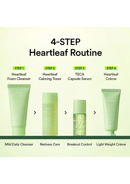 Heartleaf Calming Trial Kit – 4’lü Mini Set (Foam + Toner + Serum + Cream) fiyatları