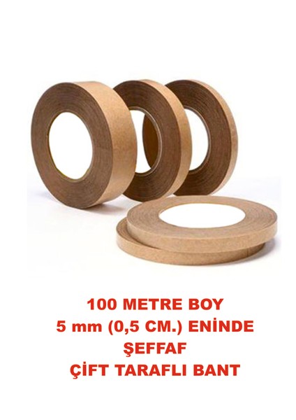 Çift Taraflı Kraft Taşıyıcılı Bant 100 M. Uzunlukta 5 mm Eninde