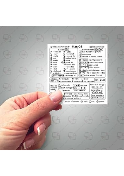 Master Mac Os MacBook Air Pro Decal Sticker Cheat Sheet Accessories Keyboard Shortcuts Temporary Adhesive Mac Laptop Accessory M1+Intel, Clear Vinyl Sticker, Compatible With 13/14/16 Inch iMac fırsatları