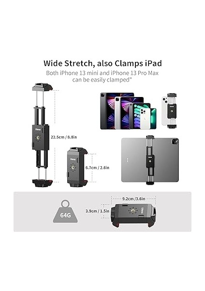 Tablet Tripod Tutucu Montaj Adaptörü Ulanzı St-29 Tablet Telefon 1/4 Inç Tripod Başlığı Soğuk Ayakkabı 12,9 Inç Tablet iPad Pro iPad Air iPad Mini ve Tüm iPhone Android Akıllı Telefonlar ile Uyumlu fiyatları