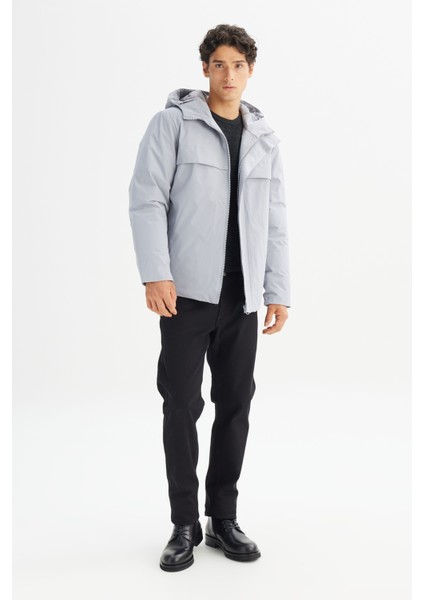 Relaxed Fit Rahat Kesim Kapüşonlu Cepli Şişme Mont fiyatları