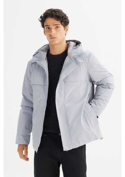 Relaxed Fit Rahat Kesim Kapüşonlu Cepli Şişme Mont modelleri