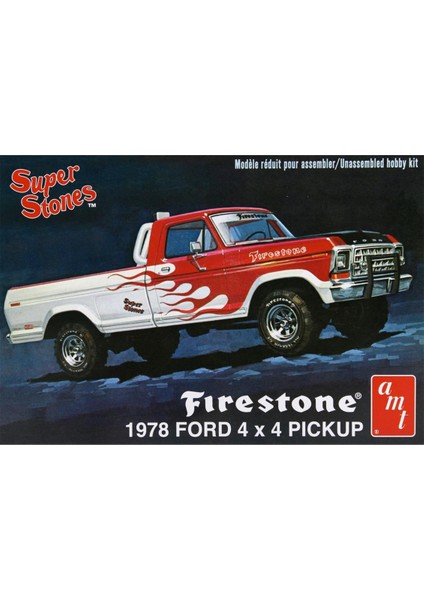 858 1/25 Ölçek, 1978 Ford Pickup Firestone Super Stones Kamyonet, Plastik Model Kiti