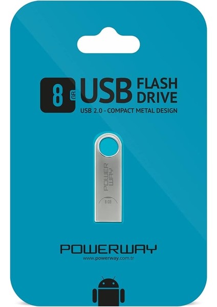 8 GB Metal USB Flash Bellek