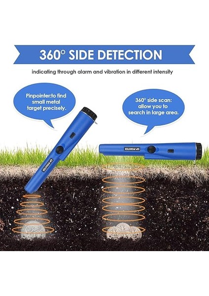 Shine Metal Dedektörü, Pinpointer, Su Geçirmez Taşınabilir Metal Detektörü, Entegre LED Göstergeli, 360° Tarama Iğnesi, Pointer Altın, Madeni, Para Avı Için Metal Vizör, Takı, Mavi modelleri