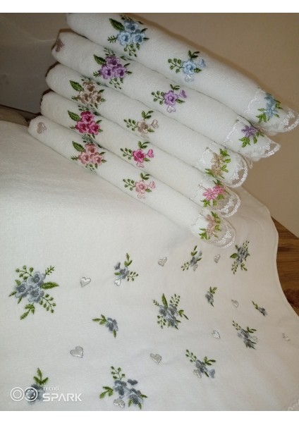 %100 Pamuklu 50×90 Ağır Nakışlı Güpürlü Lüx Kutulu Çeyizlik El ve Yüz Havlusu fiyatları