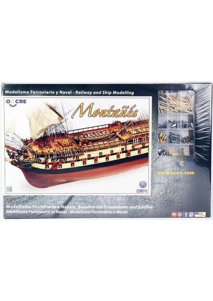 15000 1/70 Ölçek, Montanes, 125 Cm. Yelkenli Ispanyol Savaş Gemisi, Ahşap Model Kiti