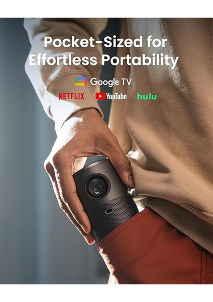 By Anker, Capsule Air, Dünyanın En Küçük Google Tv Projeksiyon Cihazı, Sadece 650G, 2 Saat Oynatma, Otomatik Odak - Siyah fiyatları