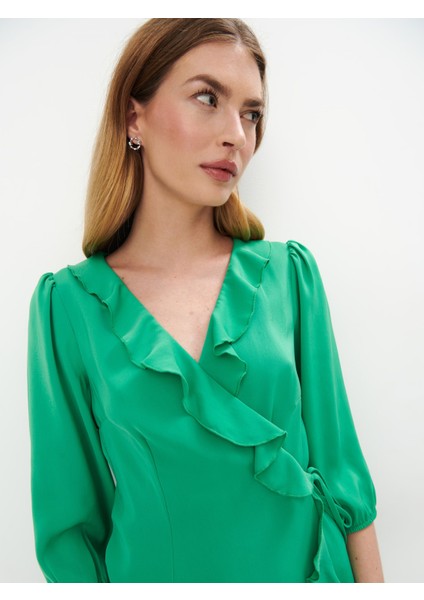 Ranum V-Yaka Mini Boy Regular Fit Yeşil Renk Elbise modelleri