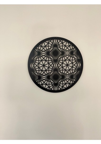 Siyah Dairesel Geometrik Desenli Metal Tablo modelleri