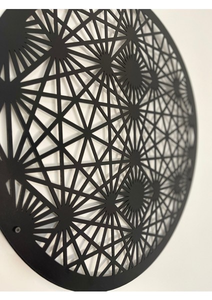 Siyah Dairesel Geometrik Desenli Metal Tablo fırsatları