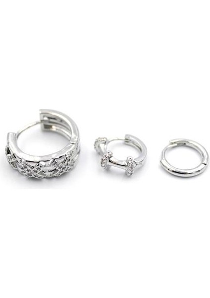 3'lü Xox Küpe - Gümüş