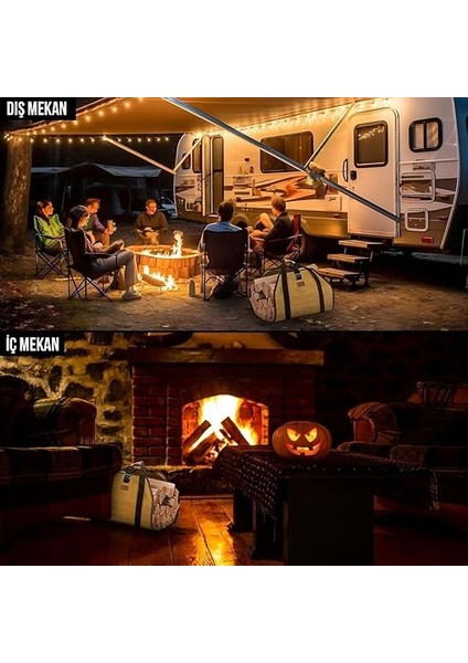 Ağır Hizmet Çantası, Waxed Kanvas, Şömine Odun Çantası, Kamp Için Yakacak Kütük Taşıma Depolama Çantası, Şömine Odun Sobası Aksesuarları -Amber Sarısı indirimleri