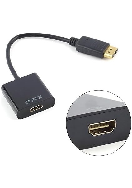 5645 Dijital Displayport To HDMI Görüntü Çevirici Aparat Siyah Displayport Çıkışlı Bilgisayarların Görüntüsünü HDMI Girişli Monitör, Projeksiyon Vb Görüntü Cihazlarına Aktarır, Çevirir. modelleri