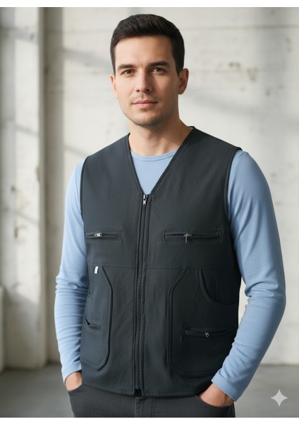 Erkek Çok Cepli Hobi Avcı Safari Yelek