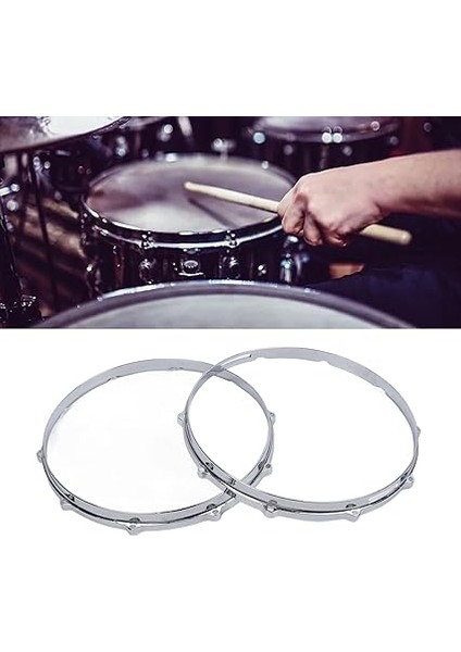 Alaşım Davul Kasnağı, 14 Inç 10 Delikli Davul Çember 10 Pabucu Trampet Çember Kasnak Seti Malzemeleri 2 Adet Seyahat Için 14 Inç Delik modelleri