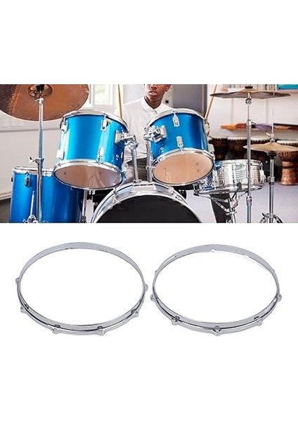 Alaşım Davul Kasnağı, 14 Inç 10 Delikli Davul Çember 10 Pabucu Trampet Çember Kasnak Seti Malzemeleri 2 Adet Seyahat Için 14 Inç Delik indirimleri