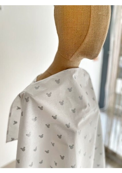 Gümüş Mickey Poplin Emzirme Önlüğü fiyatları