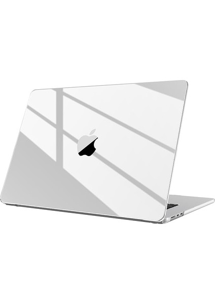 MacBook Air 15 Inç M4 M3 M2 A3241 A3114 A2941 (2025-2023) ile Uyumlu, Ultra Ince Sert Kapaklı Koruyucu Kılıf Snap Case MacBook Air 15" ile Uyumlu, Şeffaf