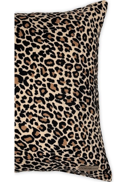 Leopar Bej Süet Dijital Baskılı Kare Dekoratif Kırlent Kılıfı - Çift Taraflı Bej Renk 45X45 modelleri
