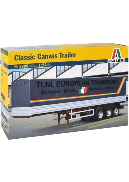 3908S 1/24 Ölçek, Canvas 40FT (Classic) Tır Dorsesi, Plastik Model Kiti