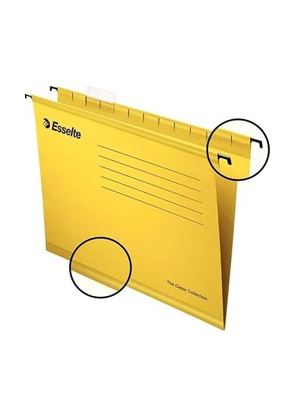 Klasik Askılı Dosya, A4, Sarı, 25'li Paket, Sekmeler Dahil, 90314 fiyatları