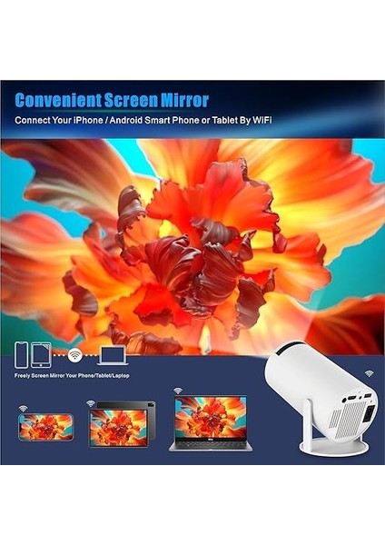HY300 Projeksiyon Wifi 6 Bt5.0, Android 11.0 Işletim Sistemiyle Desteklenir, Ev Sineması Projeksiyon, Otomatik Kilit Taşı Düzeltme, 23 Inch'e Kadar Ekran Küçültme fiyatları