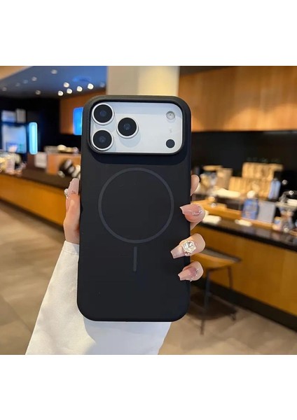 iPhone 17 Pro Max Kılıf Içi Süet Kadife Dışı Yumuşak Pürüssüz Liquid Neon Renkli Magsafe Manyetik