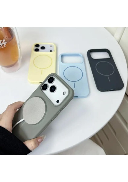 iPhone 17 Pro Max Kılıf Içi Süet Kadife Dışı Yumuşak Pürüssüz Liquid Neon Renkli Magsafe Manyetik modelleri