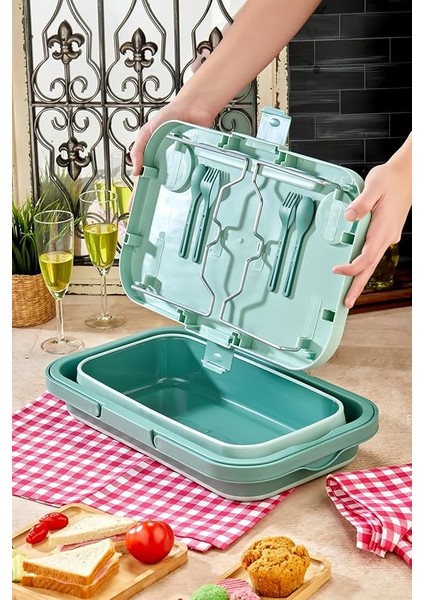 Katlanır Piknik Sepeti - 3 Katlı, Çok Fonksiyonlu Kamp Çantası, Portatif ve Hafif, Katlanabilir Masa, Saklama ve Taşıma Kutusu - modelleri