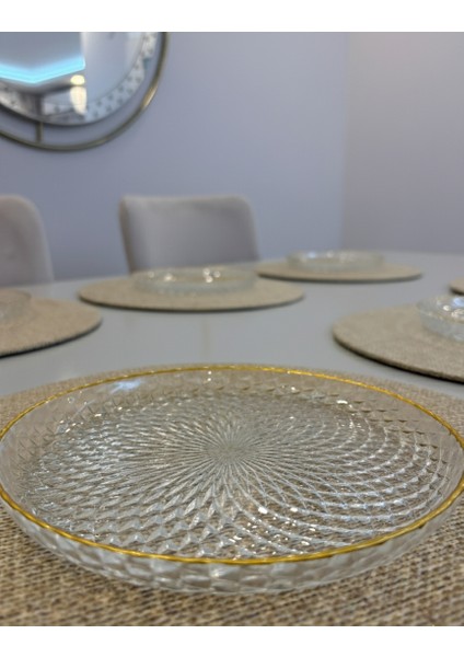 Altın Yaldızlı Pasta Seti – 19 cm Büyük Boy Şık Tasarım 6 Adet Pasta Tabağı, Misafir Sunumları Için Zarif Seçim fırsatları