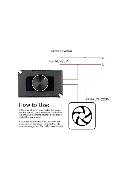 Ac 220V Motor Hız Kontrol Cihazı Fan Hız Kontrol Cihazı, Elektronik Hız Kontrol Cihazı Kademesiz Kontrol Anahtarı Fan Hızı Kontrol Anahtarı Regülatörü Egzoz Fanı Pompası Öğütücü IÇIN(2000W) modelleri