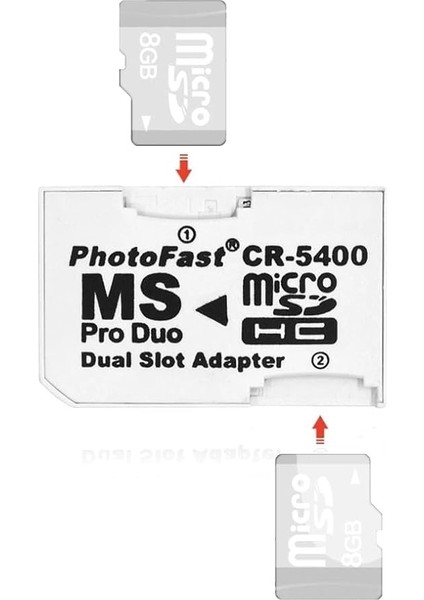 Mikro Sd Memory Stick Pro Duo Kart Okuyucu Psp ile Uyumlu Ms Pro Duo Kartı Adaptörü Çift Yuvalı Tf Bellek Mini Sd Kart Dönüştürücü Beyaz (Beyaz) fiyatları