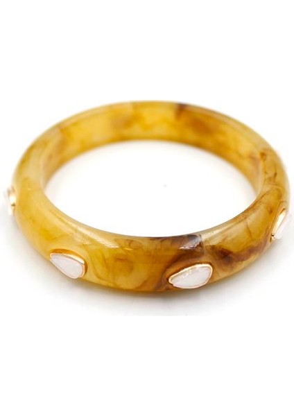 Sedef Taşlı Bilezik - Kahverengi