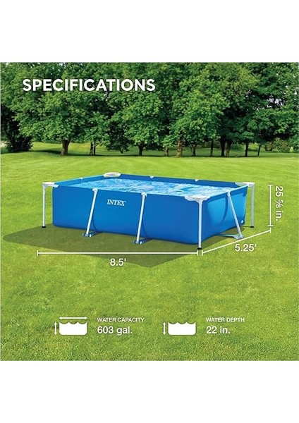 Küçük Aile Çerçeveli Havuz 2,6 M x 1,6 M x 0,65 M #28271, Mavi fiyatları