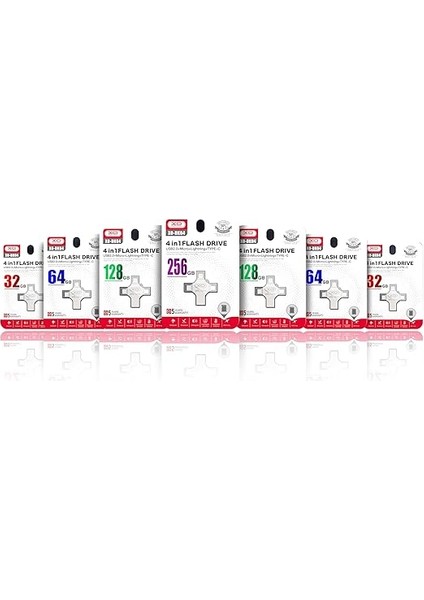 4'ü 1 Arada Otg Flash Bellek, USB 2.0/type-C/lightning/micro Usb, 15-30MB/S Okuma, Çinko Alaşım, Su Geçirmez, Tablet, Telefon, Pc Ile Uyumlu (64, Gb) fırsatları