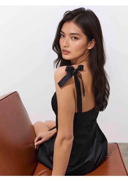 Venes Regular Fit Straplez Kısa Boy Siyah Renk Elbise indirimleri