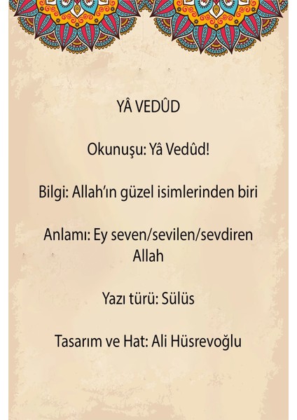 Ya Vedud Çerçeveli Tablo modelleri